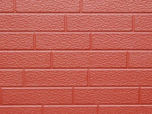 Полиуретановая кровельная панель с кирпичной текстурой для современных проектов дома и офиса. Металлическая резная доска.