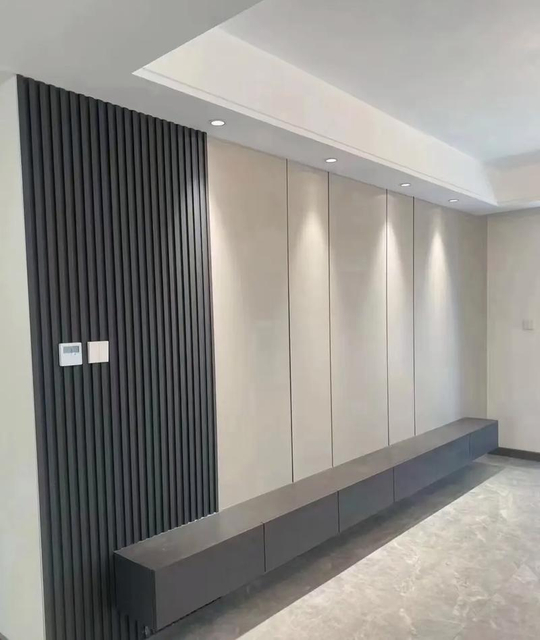 Элегантная огнестойкая водонепроницаемая устойчивая к плесени стильная стеновая панель WPC