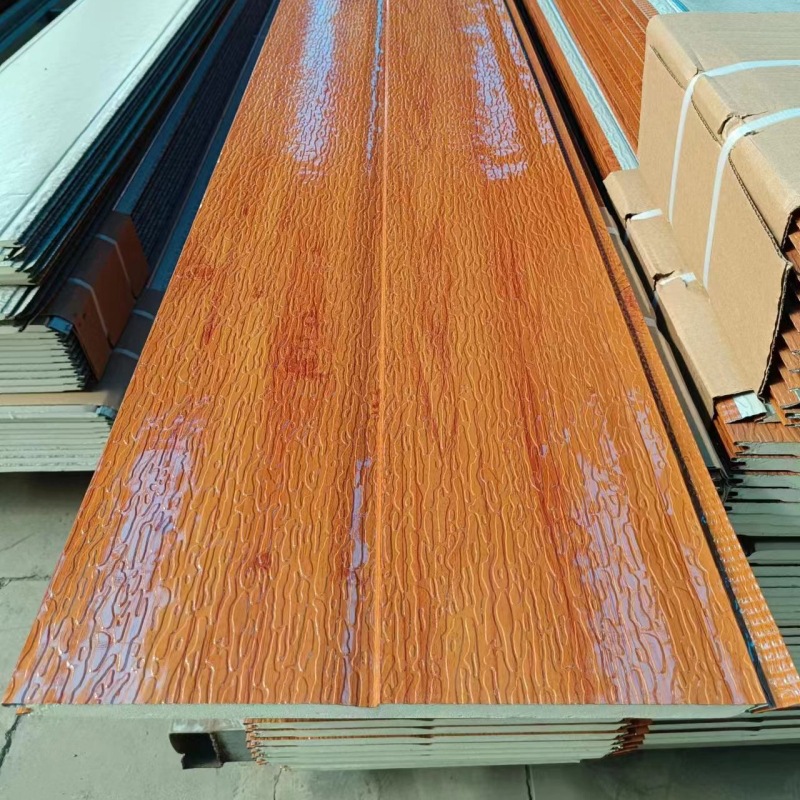 Деревянная текстура Внешний фасад Изоляционная панель Полиуретановая панель крыши